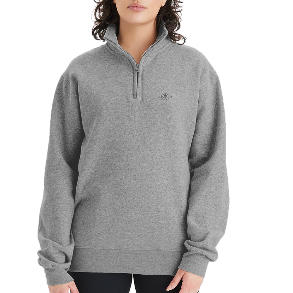 Champion Unisex 1/4 Zip Pullover Sweatshirt - heather gray