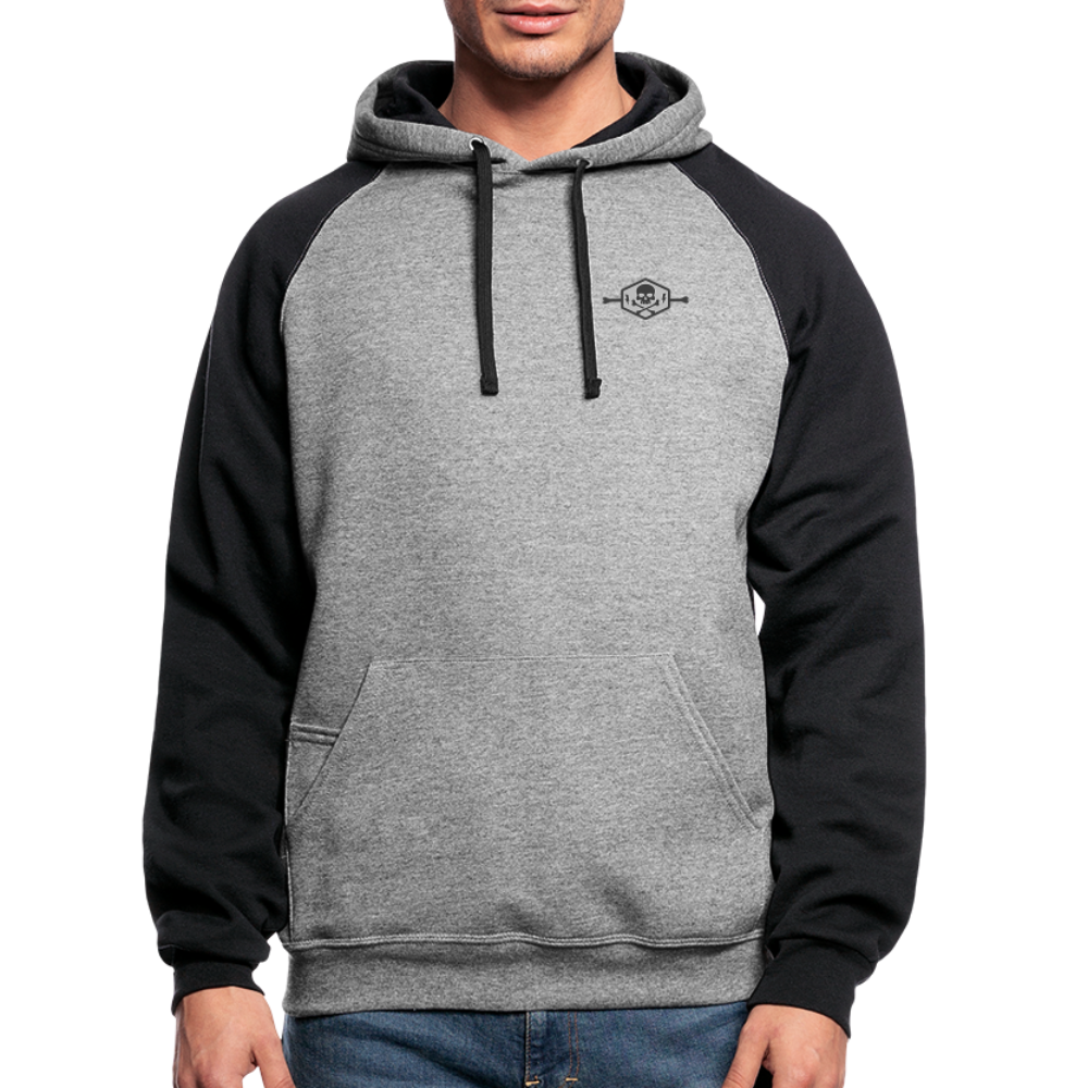 Colorblock Hoodie - flag - heather gray/black