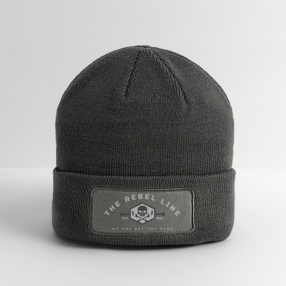 Patch Beanie - charcoal grey