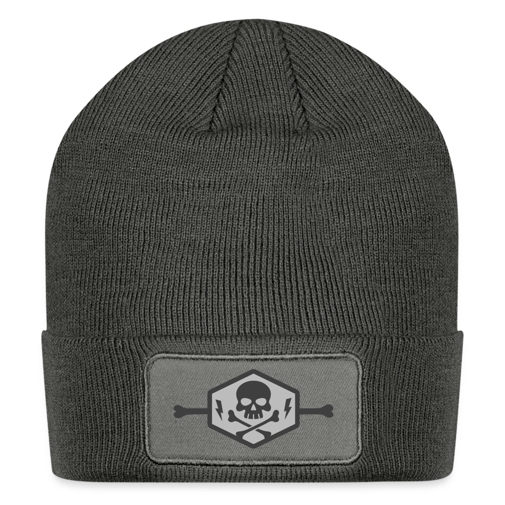 Patch Beanie - charcoal grey