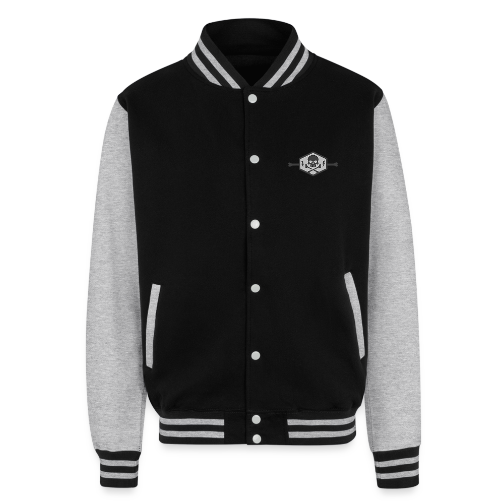 Just Hoods Heavyweight Letterman Jacket - black/heather grey