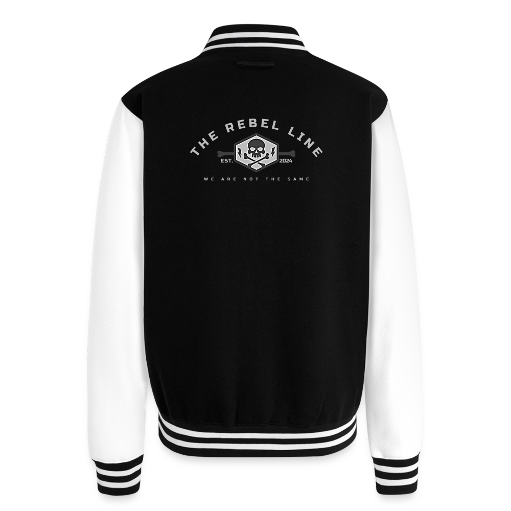 Just Hoods Heavyweight Letterman Jacket - black/white