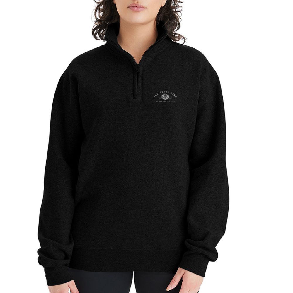 Champion Unisex 1/4 Zip Pullover Sweatshirt - black