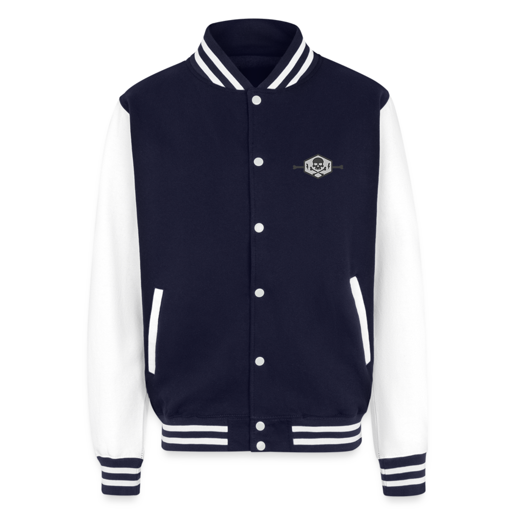 Just Hoods Heavyweight Letterman Jacket - navy/white