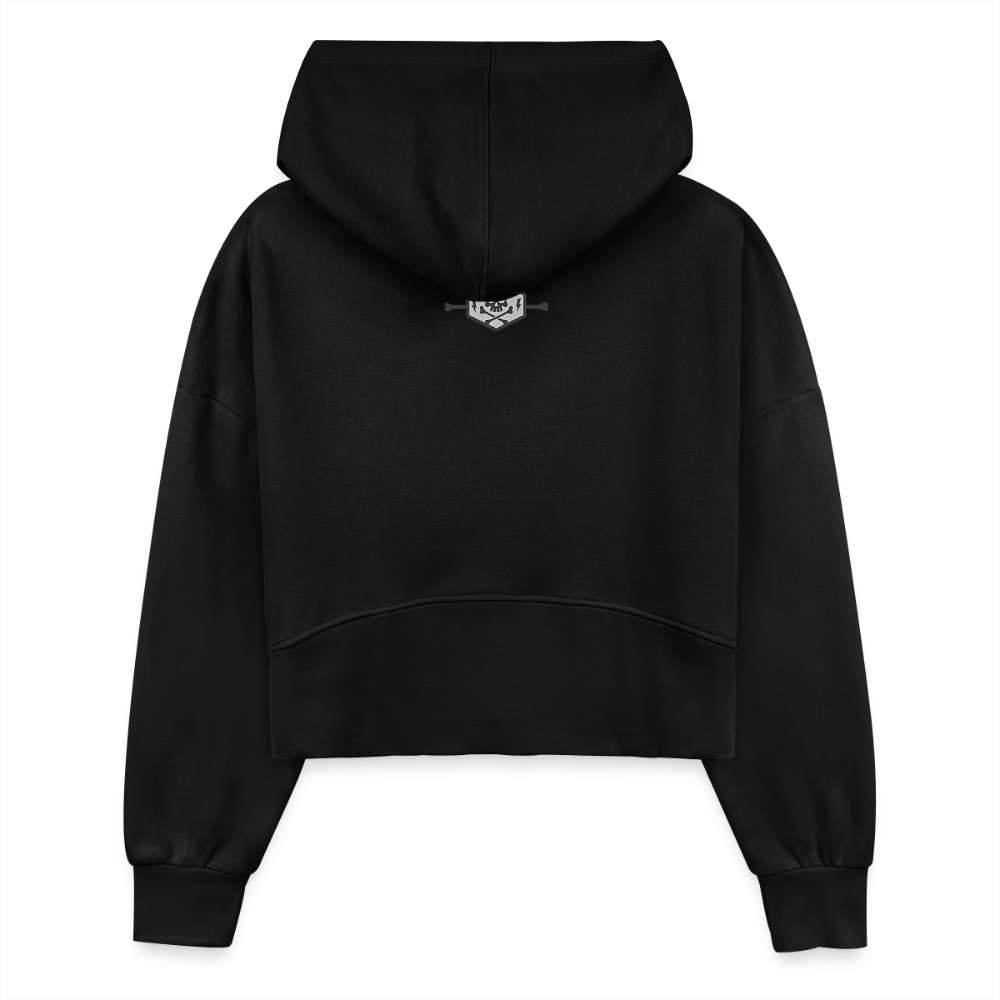 Women's Half Zip Cropped Hoodie - black