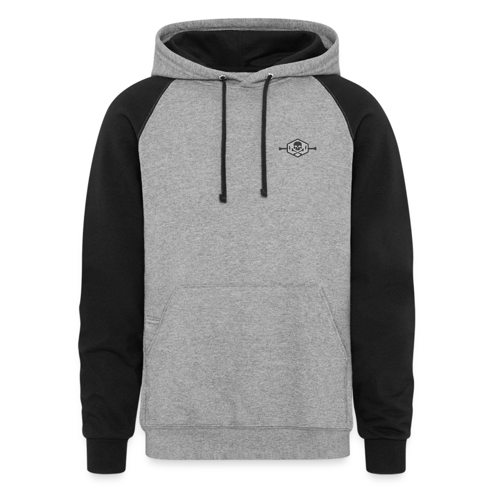 Colorblock Hoodie - flag - heather gray/black