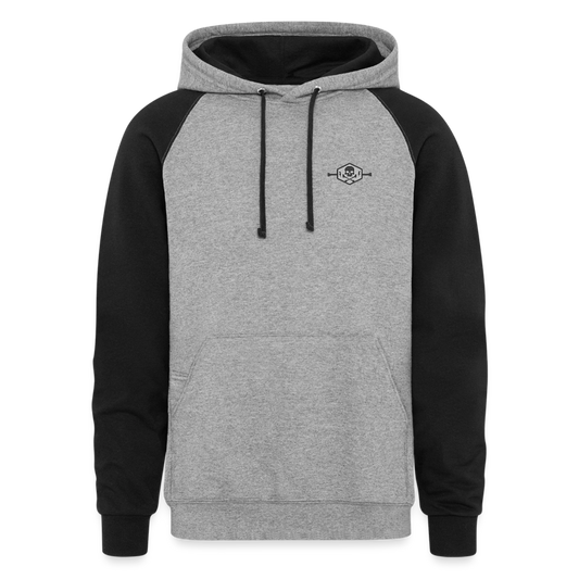 Colorblock Hoodie - flag - heather gray/black