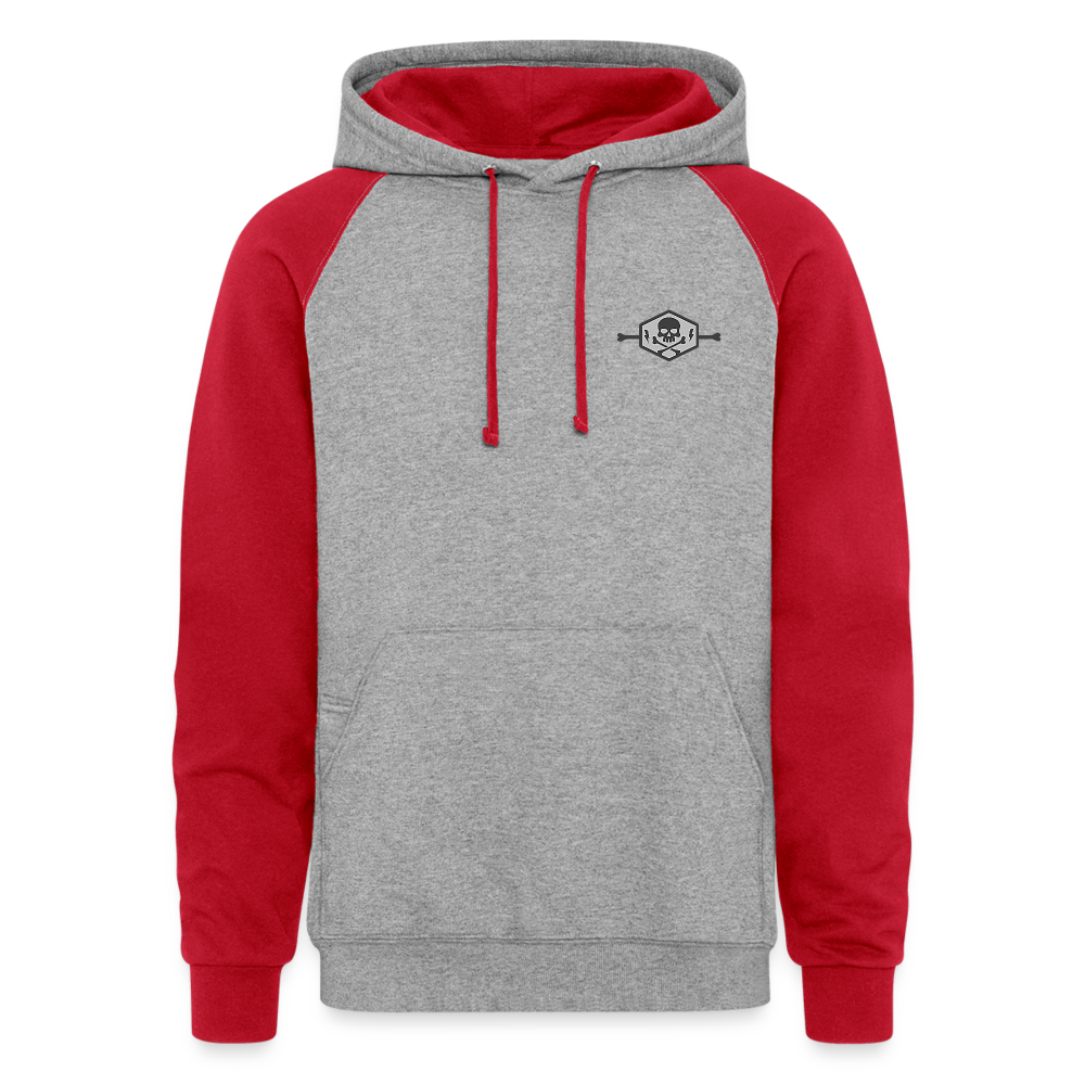 Colorblock Hoodie - small icon - heather grey/red