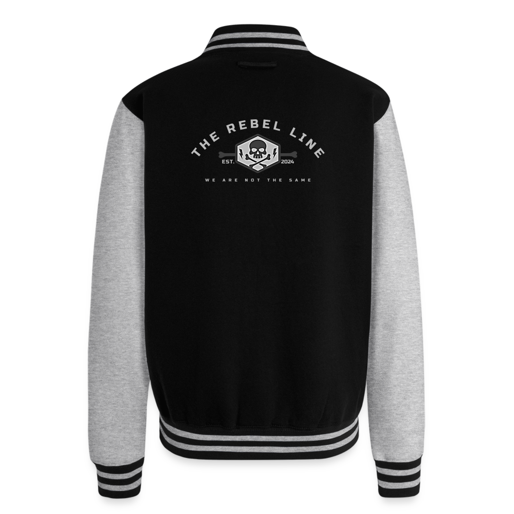 Just Hoods Heavyweight Letterman Jacket - black/heather grey