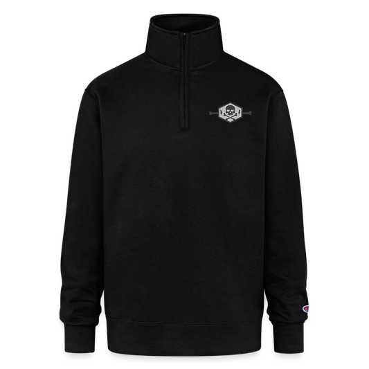 Champion Unisex 1/4 Zip Pullover Sweatshirt - black