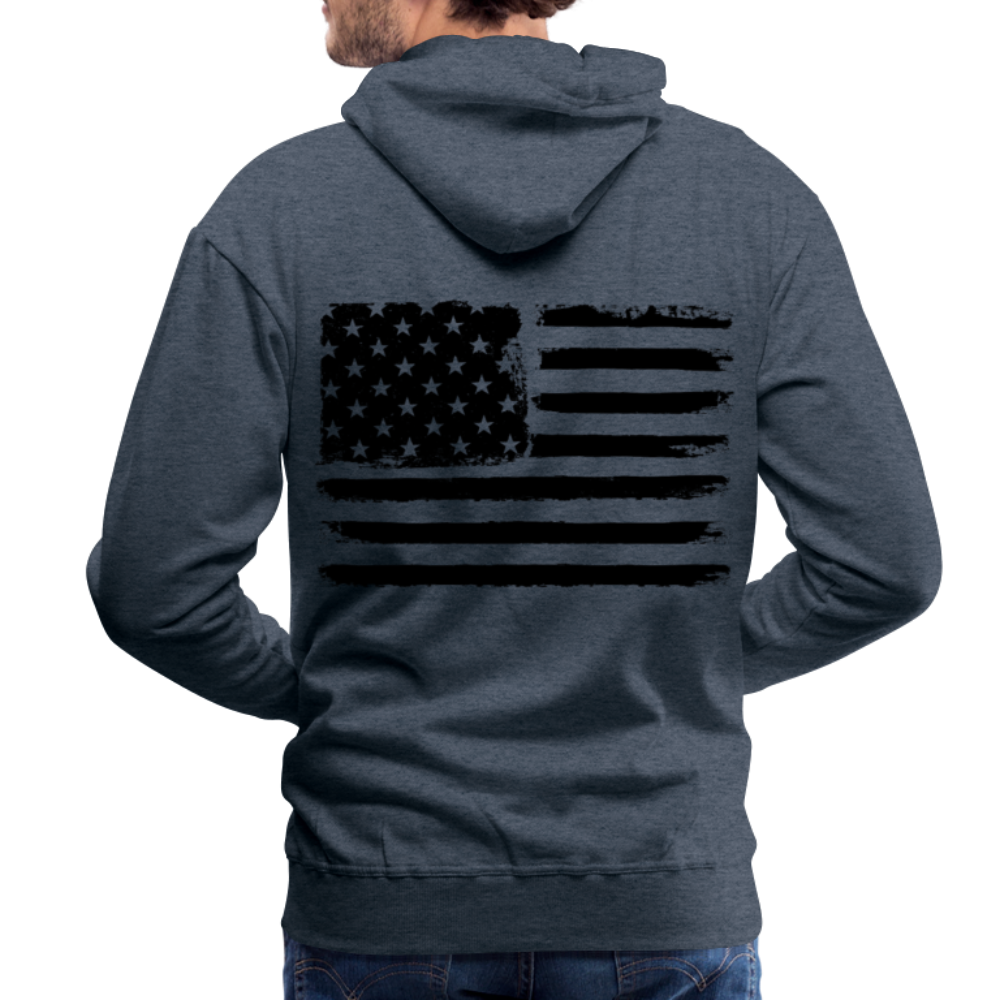 Men’s Premium Hoodie - flag - heather denim