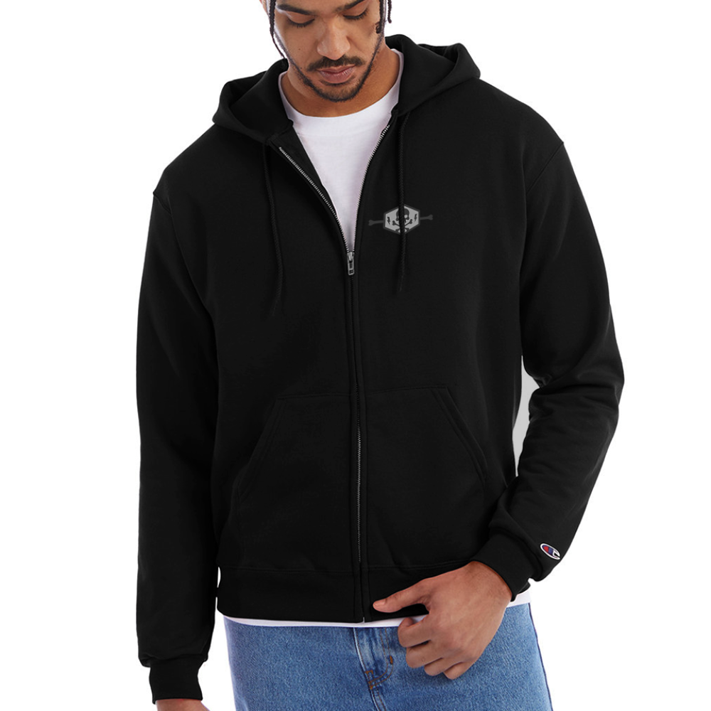 Champion Unisex Full Zip Hoodie - black