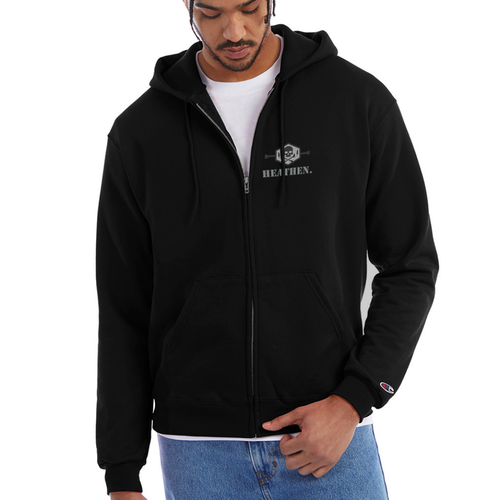 Champion Unisex Full Zip Hoodie - black