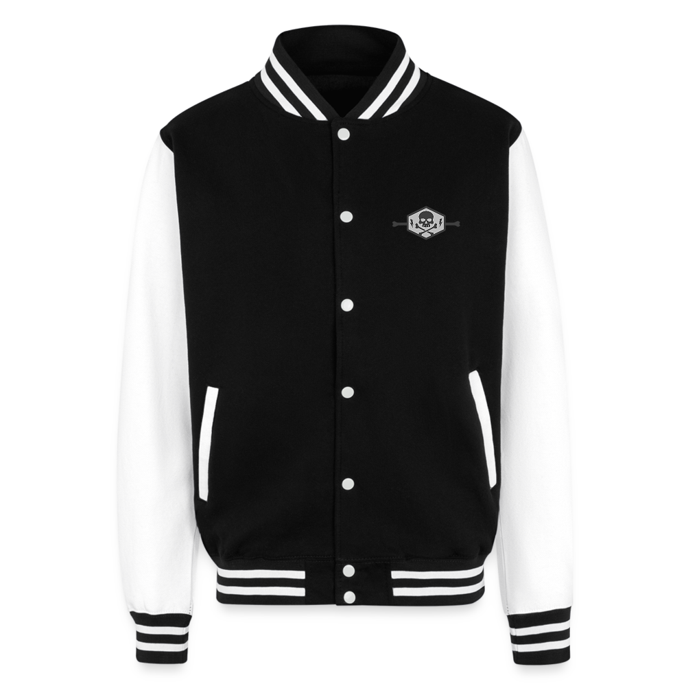 Just Hoods Heavyweight Letterman Jacket - black/white